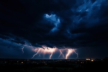 Dramatic storm over city