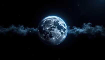 Obraz premium Earth-like moon in deep space