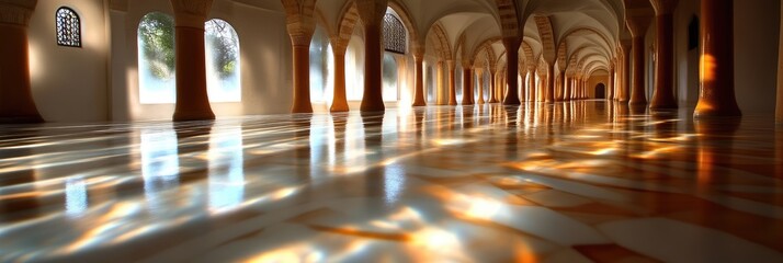 Reflective Interior Hallway