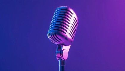 Retro microphone, vibrant gradient