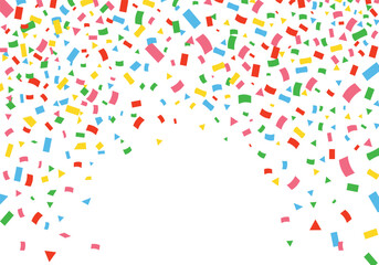 Realistic colorful confetti background	