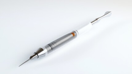 Naklejka premium Miniature skin biopsy tool - friendly 3D cartoon render on white 