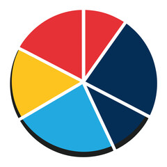 Obraz premium Business Data Pie Chart with Color Contrast Vector
