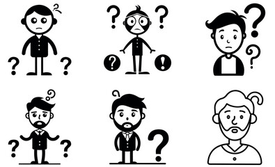 Diverse People with Question Marks, Expressing Confusion