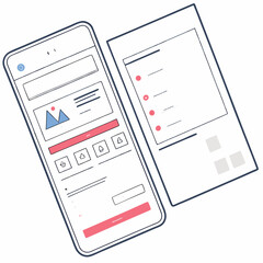 Minimalist Mobile App Ui Design On Smartphones Isolated Artwork