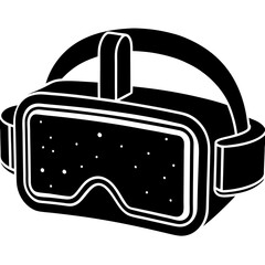 Black And White Virtual Reality Headset Icon For Technology And Gaming Designs