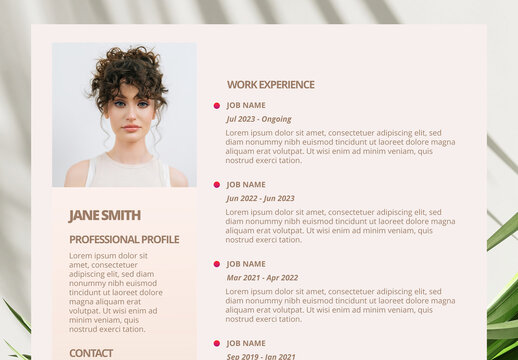 Modern CV Resume Template Mockup