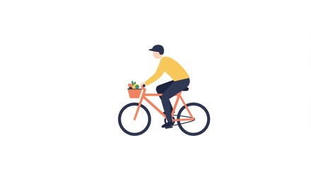 Obraz premium Outdoor bike ride scene in modern flat vector design