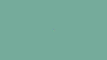 Solid, muted teal background with faint, multicolored, small spot