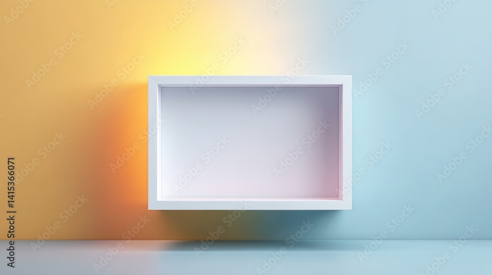 Poster sleek empty frame on vibrant neon color background provides ideal minimalistic look