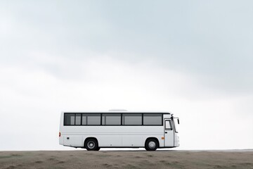 Fototapeta premium sleek modern bus silhouetted against clear sky enhanced in minimalistic style showcasing clean lines and contemporary