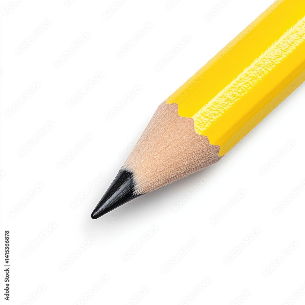 Poster detailed close-up of a sharpened pencil tip on a standard scale creative workspace artistic environm