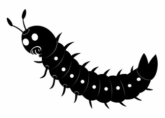 caterpillar silhouette vector