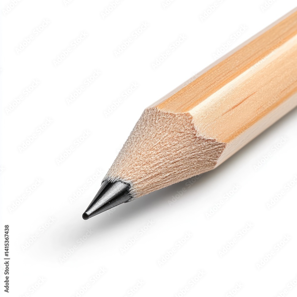 Poster Artistic presentation of a standard scale pencil studio setting hyperrealistic image close-up view