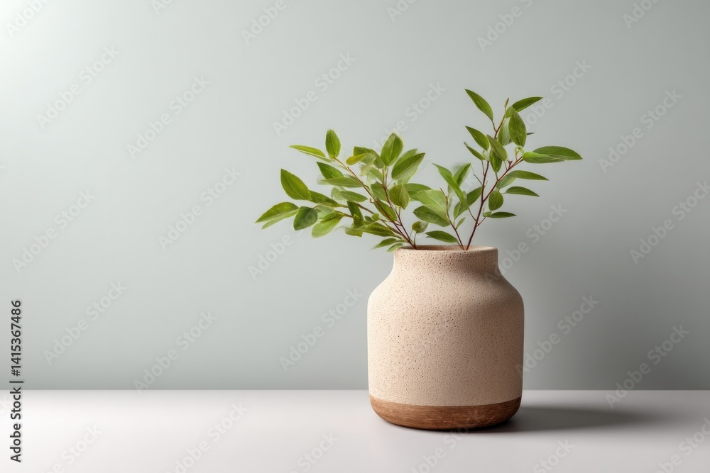 Poster capture serene minimalistic space incorporating elements of biophilic design
