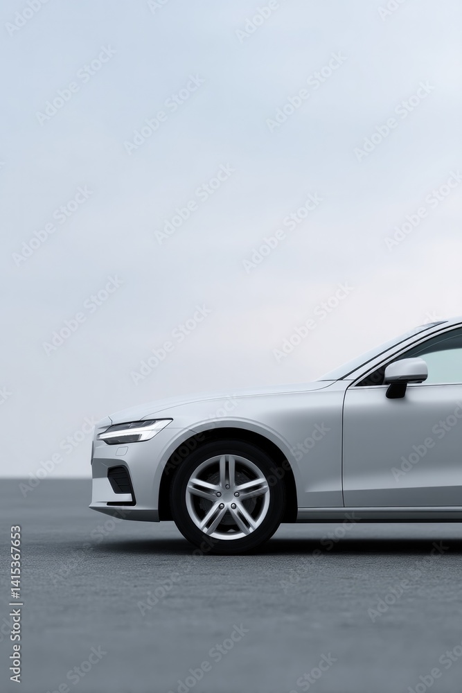 Poster clean image showcasing sleek minimalistic vehicle design on plain background with ample copy space f