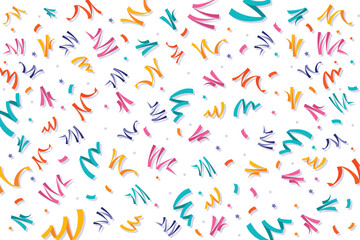 Realistic colorful confetti background	