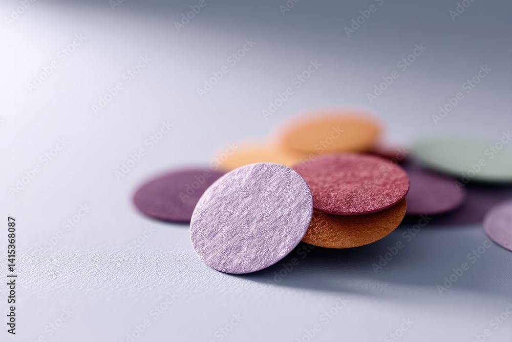 Poster colorful circles on soft background creating playful yet minimalistic atmosphere with harmonious pat