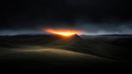 Sunrise Peaks Through Mist