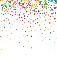 Realistic colorful confetti background	