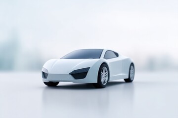 ?learly designed futuristic vehicle with sleek contours on white background