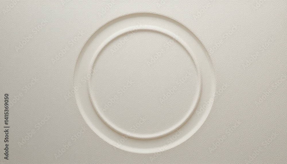 Poster creating unique circular designs on blank canvas in minimalist studio artistic process modern aesthe