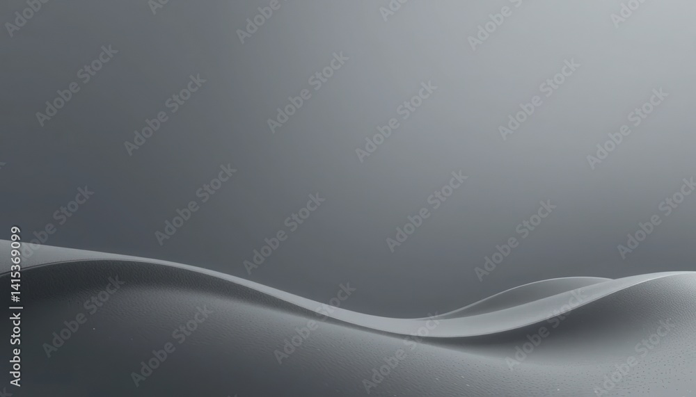 Aufkleber fluid motion of abstract waves in minimalist grey environment artistic rendering modern aesthetic se