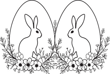 easter bunny with eggs