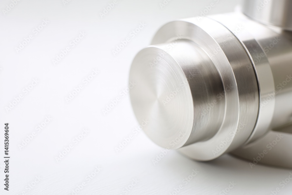 Poster minimalistic scene featuring close-up of sleek modern industrial machine component well-lit and set 