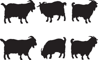 Angora Goat Silhouette – Minimal Vector Illustration on White Background