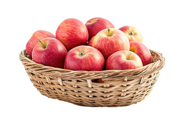 Fresh apples in a woven basket