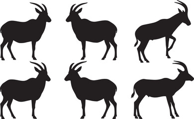 Antelope Silhouette – Minimal Vector Illustration on White Background