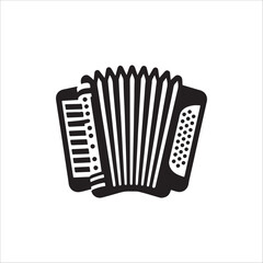 Accordion instrument silhouette vector
