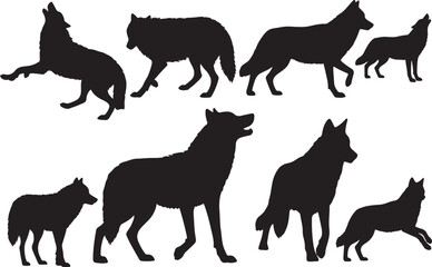 Arabian Wolf Silhouette – Minimal Vector Illustration on White Background