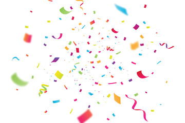 Realistic colorful confetti background	