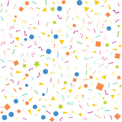 Realistic colorful confetti background	
