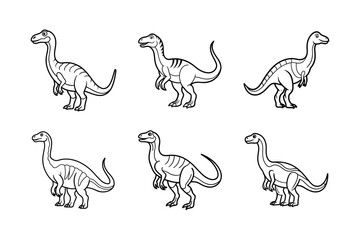 abelisaurus line art vector silhouette