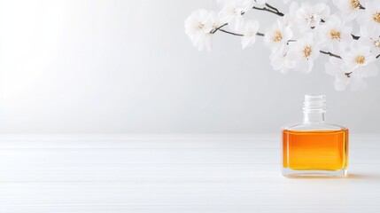 Delicate floral essence bottle
