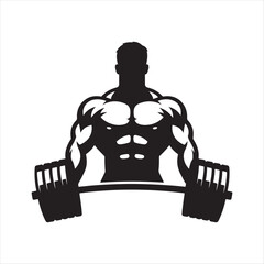 weightlifting bodybuilder vector silhouette clip art illustration