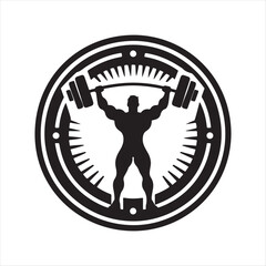 weightlifting bodybuilder vector silhouette clip art illustration