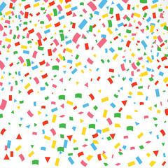 Realistic colorful confetti background	