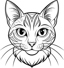cat hand drawn line-art vector silhouette
