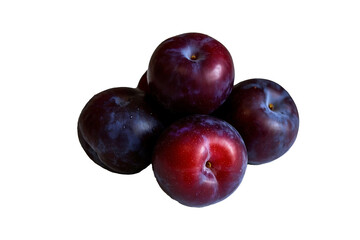 Fototapeta premium plums on a white background
