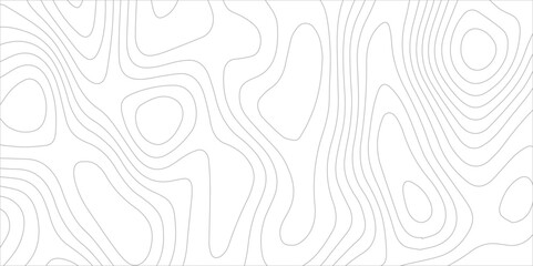 Topography background design. Seamless abstract wavy line patterns. Geographic line map with elevation assignments. Black curve lines on white background.