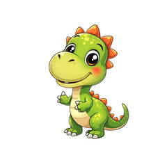 Fototapeta premium A colorful dragon cartoon isolated on white background 