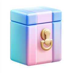 Colorful Gradient Gift Box with Stylish Lock and Modern Design