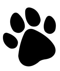 Dog paw print clip art design on plain white transparent isolated background for card, shirt, hoodie, sweatshirt, apparel, card, tag, mug, icon, poster or badge