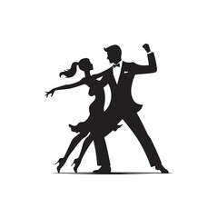 Silhouette of a Couple Dancing in Elegance
