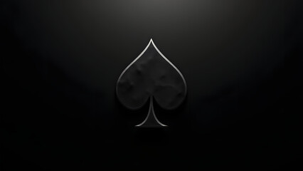 Fototapeta premium The Ace of Spades (AS) as negative space. A spade-shaped void in pure black. Sharp, minimalist, and profound.