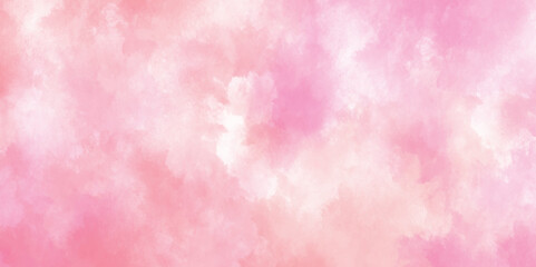Abstract pink watercolor background. Brush stroked painting. Color splash background design. Watercolor paper texture backdrop with splashes.